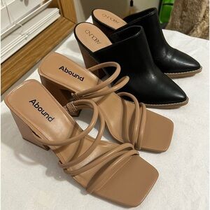 Bundle of 2 Abound shoes size 6.5.brand new - strappy Sandler and black clog